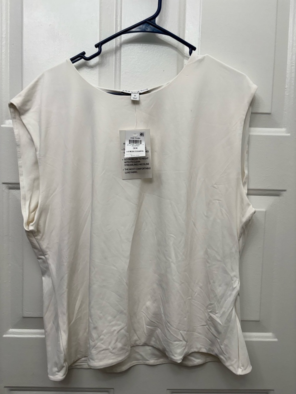 Women’s Cream Cap-Sleeve Top - Classic Lightweight Tee